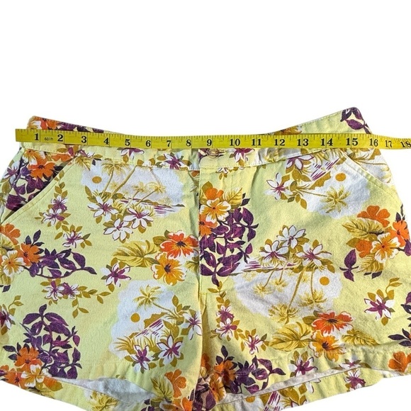 Billabong Vintage Y2K Floral Yellow Jean Shorts Size 11 Hawaiian Tropical Retro - Picture 5 of 10
